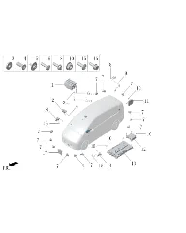 Болт с пружинной и плоской шайбой в сборе для Lixiang MEGA 2024, X01-89146620