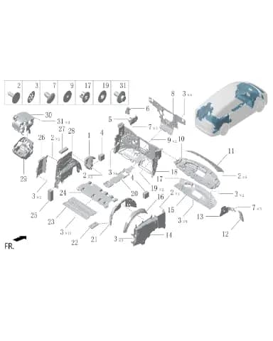 Подушка шумоизоляции заднего приводного двигателя для Lixiang MEGA 2024, W01-53100025