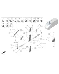 Правая нижняя декоративная панель передней стойки для Lixiang MEGA 2024, W01-54020071
