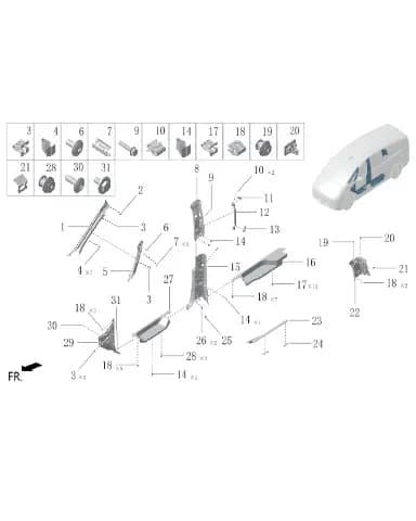 Пластиковая защелка для Lixiang MEGA 2024, W01-89691014