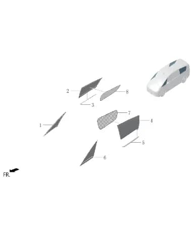 Декоративный молдинг заднего углового стекла для Lixiang MEGA 2024, W01-52030047