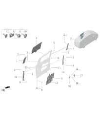 Задняя направляющая левой задней двери для Lixiang MEGA 2024, W01-62070015