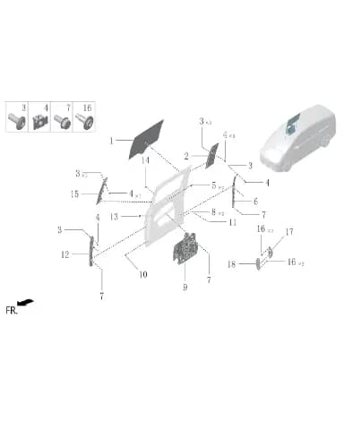 Передний верхний буферный блок сдвижной двери для Lixiang MEGA 2024, W01-62070050