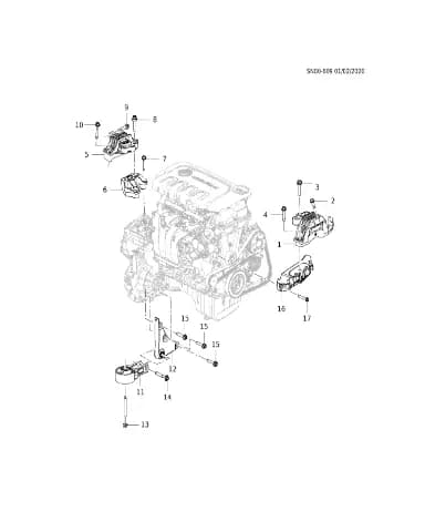 Опора крепления трансмиссии для Chevrolet Monza, 90905266