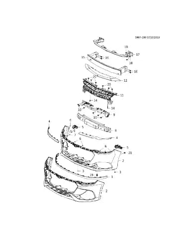 Балка переднего бампера для Chevrolet Monza, DY-26682754