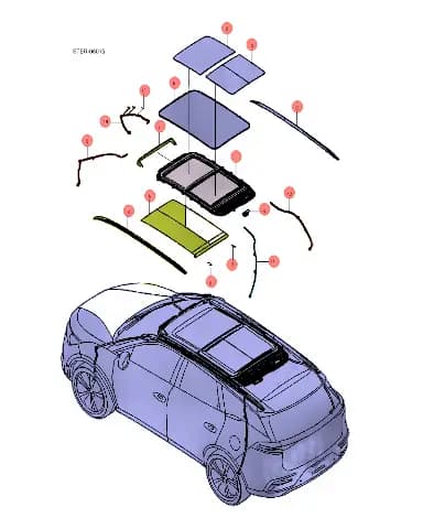 Заднее стекло в сборе для BYD Tang EV 2022, 12568653-00