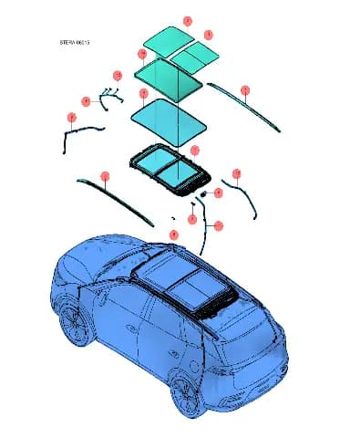 Правая багажная рейка в сборе - серебристый матовый анодированный для BYD Tang EV 2022, 13383105-00
