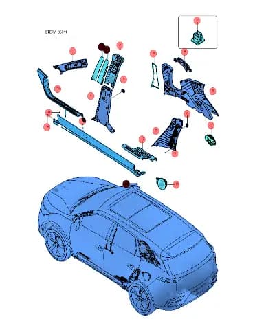 Втулочная пластиковая гайка со сквозным отверстием для BYD Tang EV 2022, 10215282-00