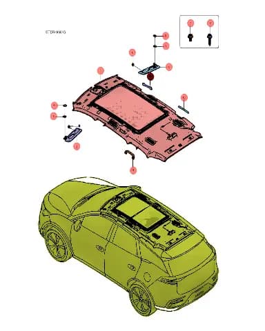 Кронштейн крепления солнцезащитного козырька темно-черный для BYD Tang EV 2022, 11822683-00