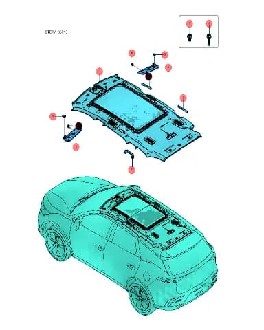 Правая задняя ручка потолка темно-черный для BYD Tang EV 2022, 12677464-00