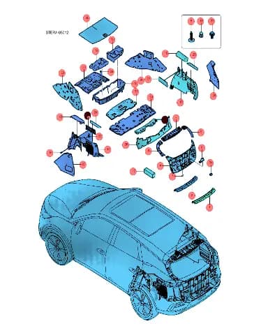 Звукопоглощающая накладка переднего конца багажного отсека для BYD Tang EV 2022, 12748178-00
