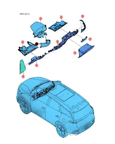 Ящик для перчаток в сборе, туманно-серый для BYD Tang EV 2022, 14788234-00