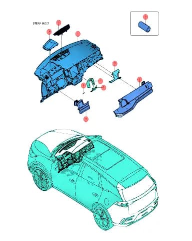 Сервисная крышка панели в сборе, глянцевый черный для BYD Tang EV 2022, 14804084-00