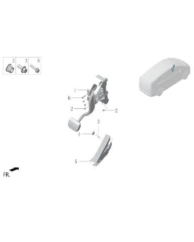 Педаль тормоза в сборе для Lixiang MEGA 2024, W01-35040011