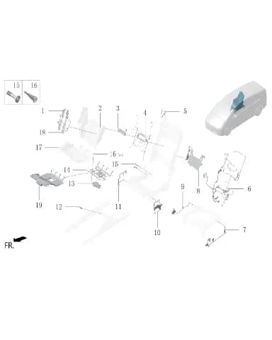 Трос крепления нижней точки внешней боковой панели правого сиденья второго ряда в сборе для Lixiang MEGA 2024, W01-90000831