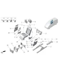 Внешняя накладка сиденья второго ряда справа для Lixiang MEGA 2024, W01-90000850