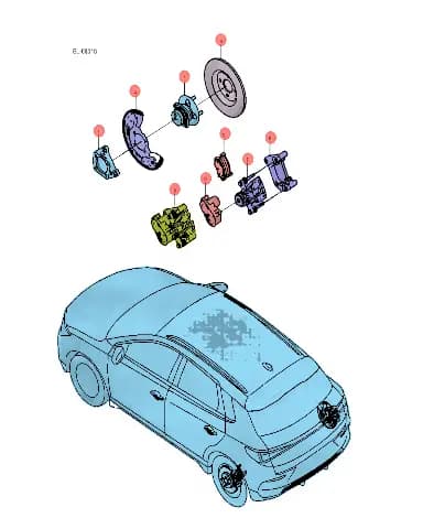 Левый задний тормозной суппорт в сборе для BYD E2 2024, 12794453-00