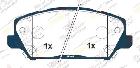 Тормозные колодки UIDNU Ceramic KIA K7 2.4L 2.5L 3.0L 2016-2021, Cadenza 3.3L 2016-2021  Hyundai Grandeur 2.4L 2.5L 3.0L 3.3L 2017-- Azera 3.0L 3.5L 2017--  (керамические)  передние SP1986