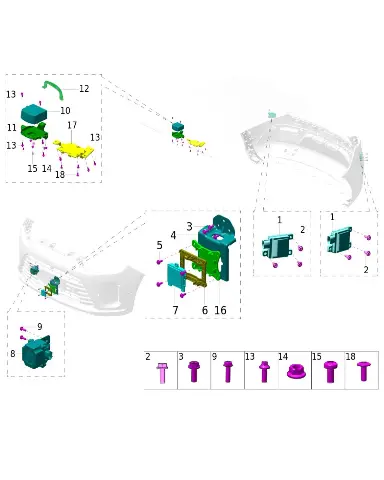 Радар миллиметрового диапазона в сборе для AITO M5, 3560110-RK05