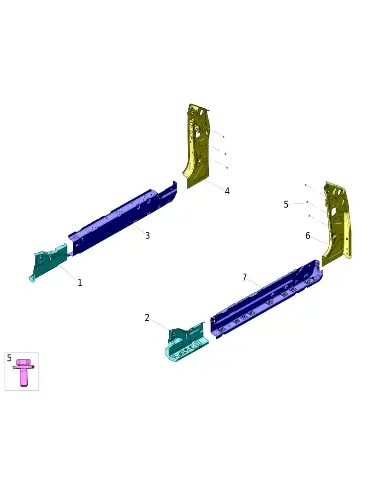 Панель порога внутренняя левая в сборе под окрас для AITO M5, 5101010-RA01D