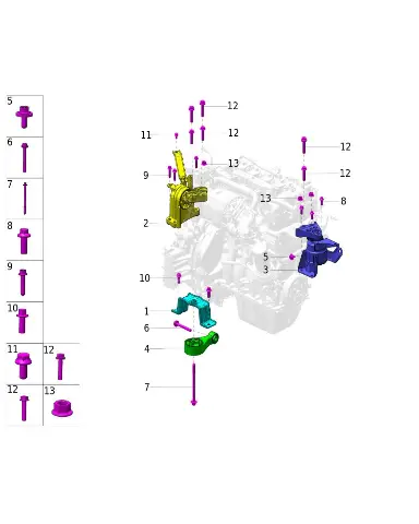 Опора силового агрегата левая для AITO M5, 1001310-RA53