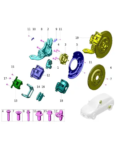 Кронштейн датчика скорости заднего левого колеса для AITO M5, 3502311-RA01