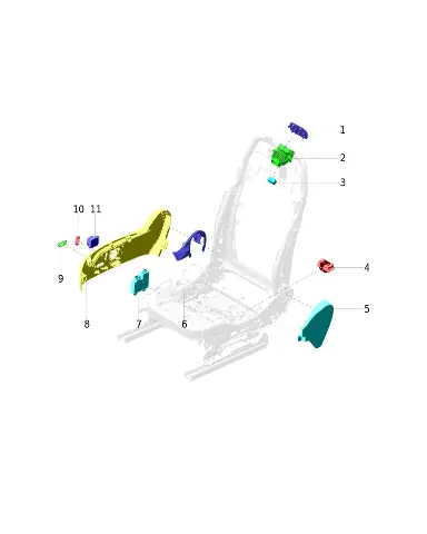 Блок кнопок управления спинкой переднего сиденья 8W для AITO M5, 6900220-RM02