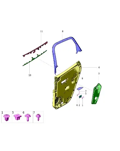 Панель обшивки задней двери правая для AITO M5, 6202200-RK02-T532
