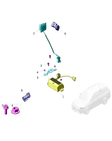 Винт с крестообразным шлицем и шестигранным фланцем для AITO M7, 09128-06003