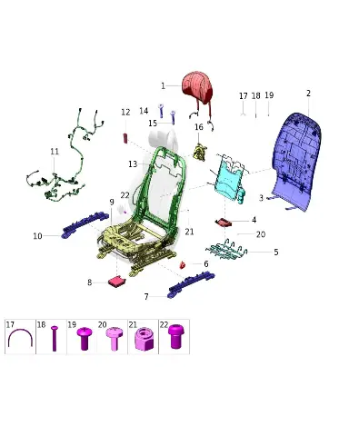 Стопорное кольцо для рамы водительского сиденья для AITO M7, JKS-AM-00004