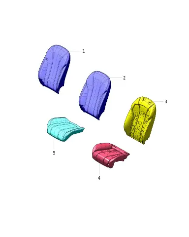 Накладка спинки сиденья второго ряда левая в сборе для AITO M7, 7202102-SY04-K302