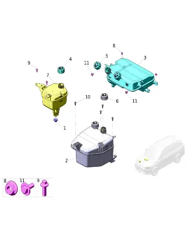 Дополнительный расширительный бачок в сборе для AITO M7, 1303040-SY01