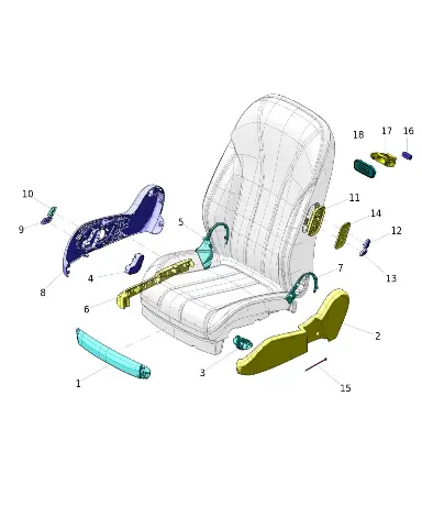 Переключатель регулировки сиденья пассажирского 8-позиционный для AITO M7, JKS-AM-00023