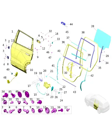 Ручка безопасности левая в сборе для AITO M7, 8215500-RK01-BK08