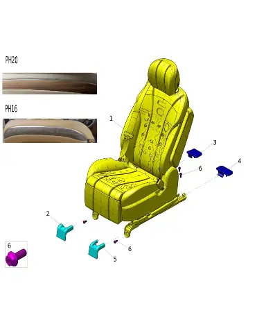 Сиденье второго ряда раздельное правое для AITO M7, 7200400-SY06-K217