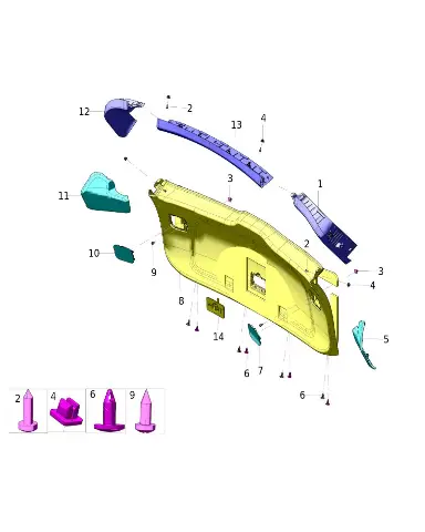 Крышка аварийной ручки багажника в сборе для AITO M7, 6302080-SY01-BK08