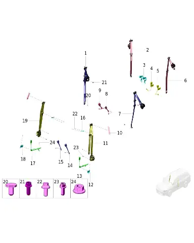 Ремень безопасности правый для третьего ряда для AITO M7, 5813210-SY02-BK08