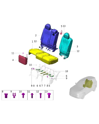 Подушка заднего сиденья для AITO M8 2025, 7303100-RQ04-K355