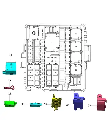 Блок предохранителей на плюсовой клемме аккумулятора для AITO M8 2025, 3722050-RQ01