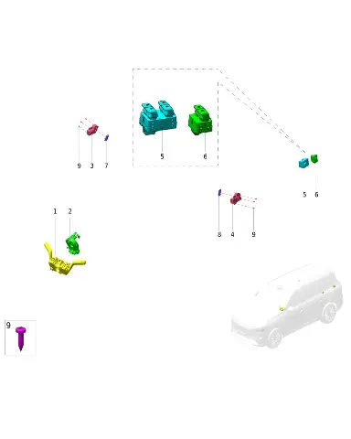 Ручка регулировки наклона спинки третьего ряда левая для AITO M8 2025, 3743052-RQ01-BR27