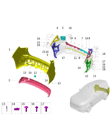 Молдинг решетки переднего бампера для AITO M8 2025, 2803027-RQ01-CR01