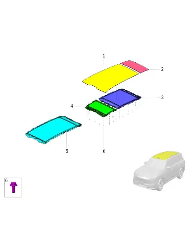 Задняя солнцезащитная шторка крыши для AITO M8 2025, 5703600-RR01-M231