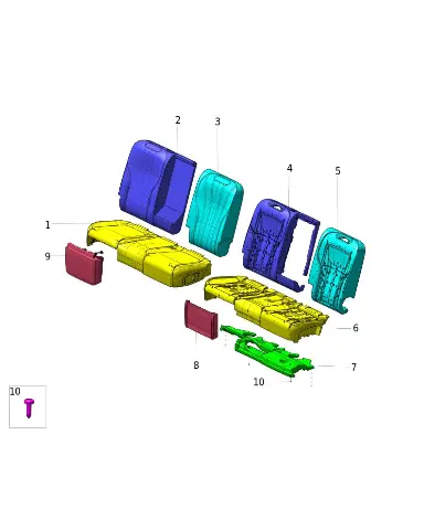 Чехол подушки заднего сиденья для AITO M8 2025, 7303111-RQ01-K353