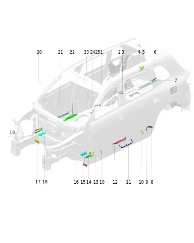 Барьерная накладка стойки A левая для AITO M8 2025, 5401932-RR01