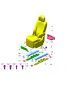 Задняя накладка правого сиденья второго ряда для AITO M8 2025, 7209127-RQ02-BK08