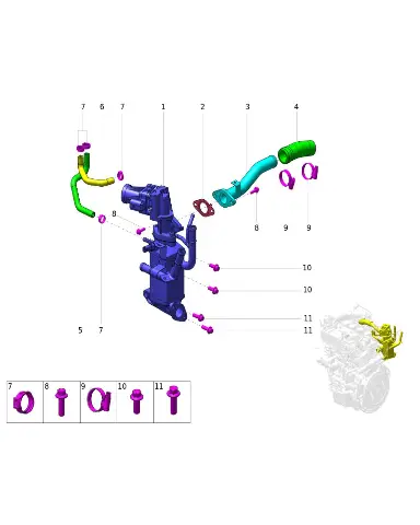 Прокладка впускной трубки EGR для AITO M8 2025, 1207101-R01-00