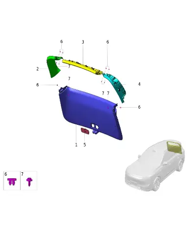 Внутренняя накладка правой задней стойки для AITO M8 2025, 6302040-RR01-BK08