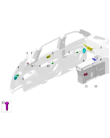 Выключатель регулировки высоты багажника для AITO M9 2025, 3743095-RL01-BK16