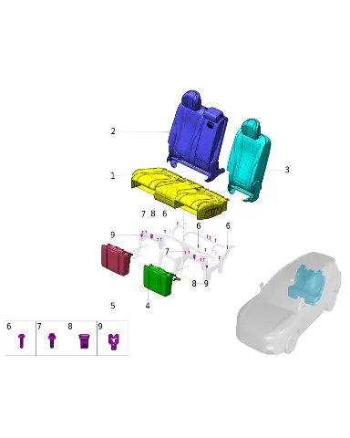 Спинка заднего сиденья правая для AITO M9 2025, 7305400-RL05-K328