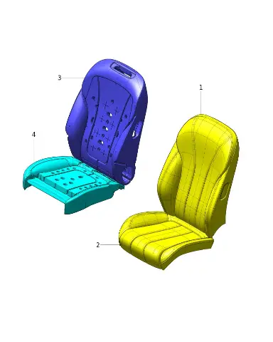 Правое боковина переднего пассажирского сиденья для AITO M9 2025, 6902100-RL01-K323